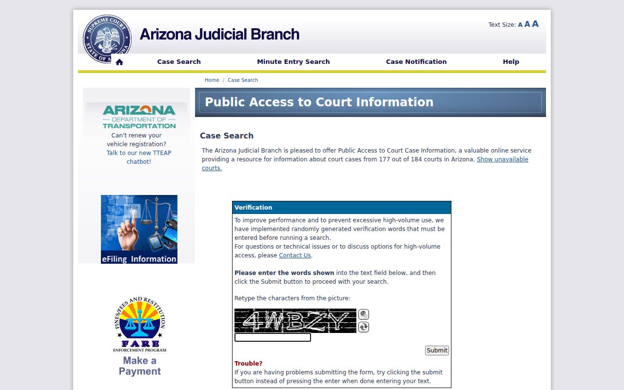La Paz County warrant records Public Access gate
