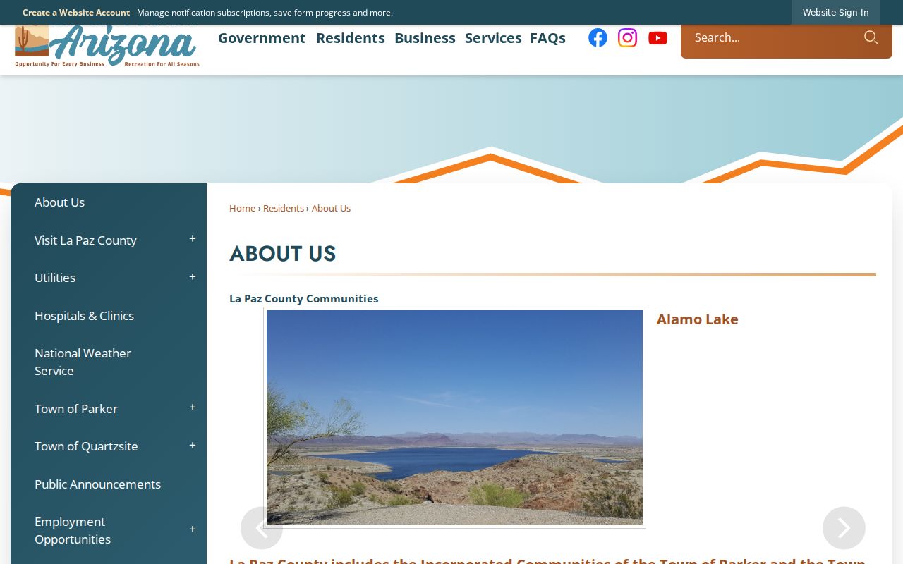 Quartzsite warrant records and La Paz County civic context